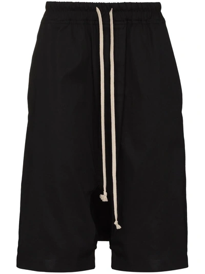 RICK OWENS POD DROP-CROTCH TRACK SHORTS