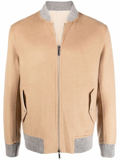 Eleventy Reversible Bomber Jacket In Beige