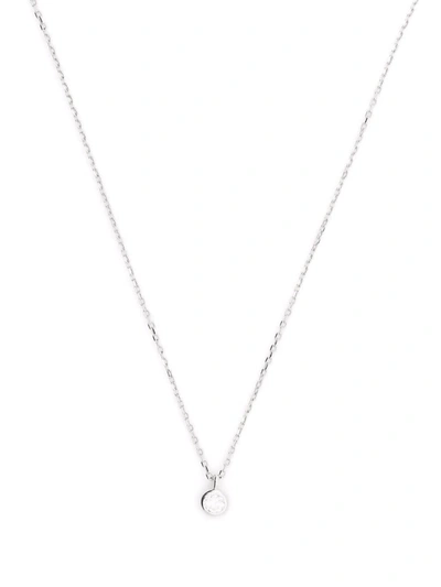 Courbet 18kt Recycled White Gold Origine Laboratory-grown Diamond Bezel Set Necklace In Silver