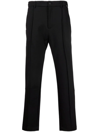 Calvin Klein Men's Slim-fit Stretch Mini-grid Dress Pants In Black