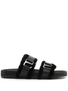 Senso Dalley Leather Sandals In Schwarz