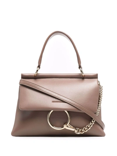 Chloé Small Faye Soft Top Handle Tote Bag In Brown
