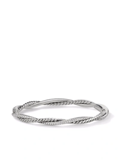 David Yurman Petit Infinity Diamond Bracelet In Silver