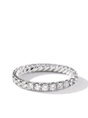 David Yurman Eden Single Row Diamond Ring In Silver