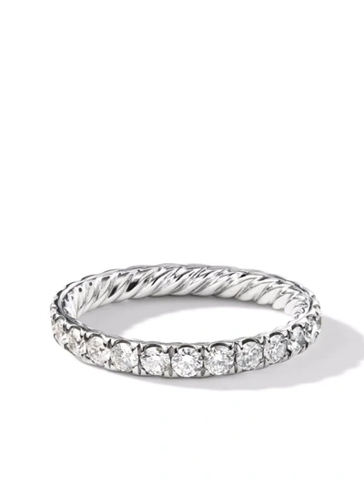 David Yurman Eden Single Row Diamond Ring In Silver