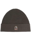 PARAJUMPERS RIBBED LOGO-PATCH BEANIE