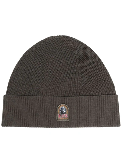 Parajumpers Ribbed Logo-patch Beanie In Grün