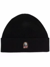 PARAJUMPERS RIBBED LOGO-PATCH BEANIE