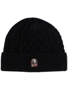 PARAJUMPERS LOGO-PATCH RIBBED BEANIE