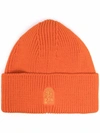 PARAJUMPERS LOGO-PATCH RIBBED BEANIE