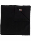 PARAJUMPERS LOGO-PATCH KNITTED SCARF