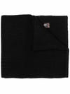PARAJUMPERS LOGO-PATCH RIBBED-KNIT SCARF