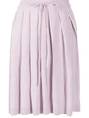 Sjyp Pleated Wool-blend Skirt In Violett