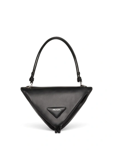 Prada Padded Nappa Leather Top-handle Bag In Schwarz