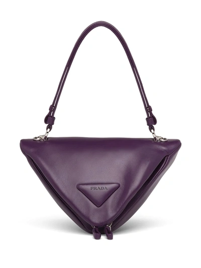 Prada Logo-patch Tote Bag In Violett