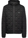 Prada Black Re-nylon Blouson Jacket In Nero