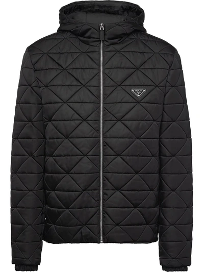 Prada Black Re-nylon Blouson Jacket In Nero