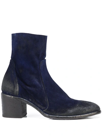 Madison.maison Suede Ankle Boots In Navy