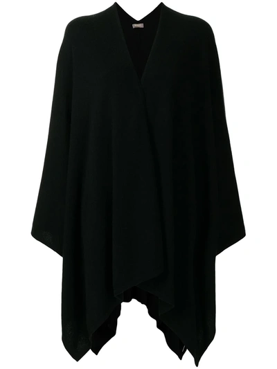 N•peal Knitted Cashmere Cape In Schwarz