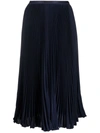 Polo Ralph Lauren High-waisted Fully-pleated Skirt In Blau