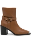 Senso Hunny Metal Toecap Boots In Braun