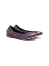 Pèpè Brogue-detail Suede Ballerina Shoes In Violett