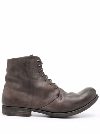 A Diciannoveventitre D2 Horse Leather Ankle Boots In Braun