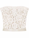 DOLCE & GABBANA LAMINATED LACE BUSTIER TOP
