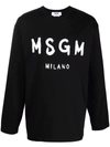 Msgm Cotton T-shirt In Schwarz