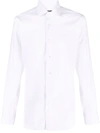 Barba Napoli Long-sleeve Poplin Shirt In Weiss