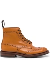 TRICKER'S PERFORATED-DESIGN LEATHER BOOTS