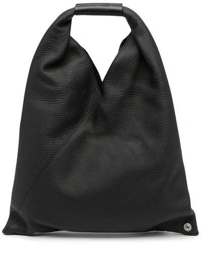 Mm6 Maison Margiela Japanese Leather Tote Bag In Schwarz
