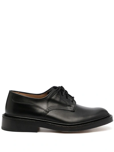 Tricker's Matlock Pebble-grain Leather Derby Shoes In Black