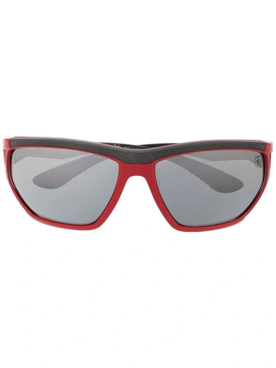 Ray Ban Scuderia Ferrari Aviator-frame Sunglasses In Rot