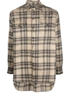 Uma Wang Oversized Check Shirt In Nude