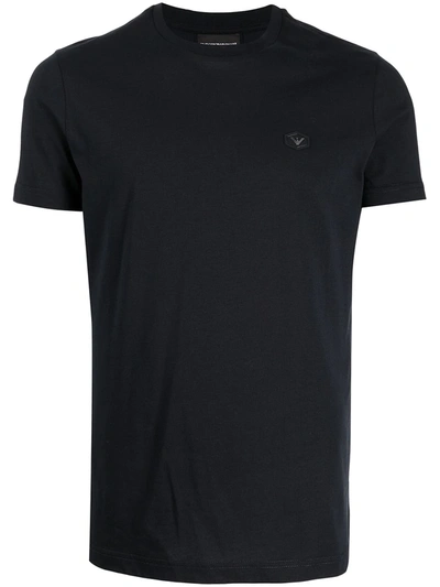 Emporio Armani Logo-patch Short-sleeved T-shirt In Blau