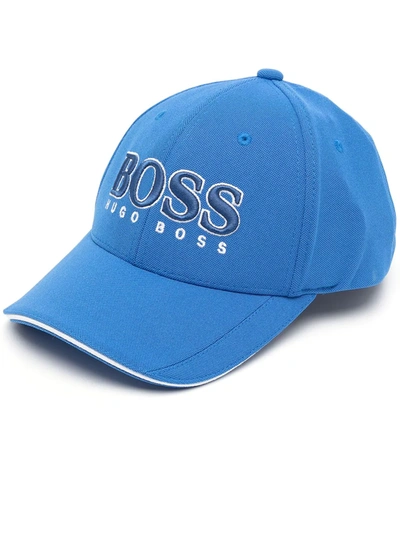 Hugo Boss Logo刺绣棒球帽 In Blau