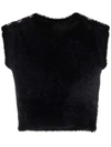 VERSACE JEANS COUTURE BRUSHED-FINISH waistcoat TOP