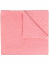 By Far Alpaca-blend Scarf With Logo Patch In Rosa