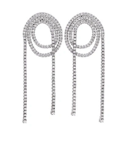 Delfina Delettrez 18kt White Gold Unchain My Art Diamond Loop Earrings In Silber
