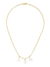 Maria Black Mom Mother-of-pearl Charm Necklace In Gold