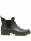 Barbour Logo-patch Ankle Boots In Olive
