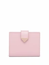 Prada Small Logo-plaque Saffiano Wallet In Rosa