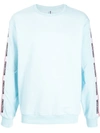Moschino Logo-tape Crew Neck Sweatshirt In Blau