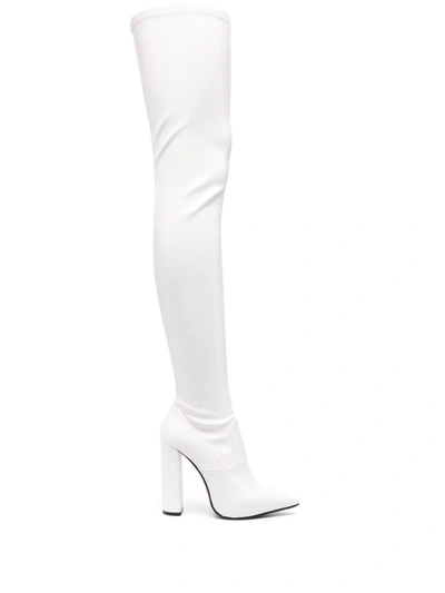 Le Silla Megan Thigh-high Boots In Weiss