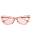 Jimmy Choo Donna Pink Flash And Silver Cat Eye Sunglasses With Pink Glitter In Rosa