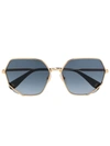 Marc Jacobs Square-frame Sunglasses In Gold