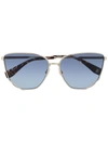 Marc Jacobs Tortoiseshell-effect Oversize-frame Sunglasses In Gold