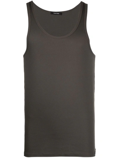 Tom Ford Sleeveless Tank Top In Green