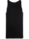 Tom Ford Ribbed Cotton And Modal-blend Tank Top In Schwarz